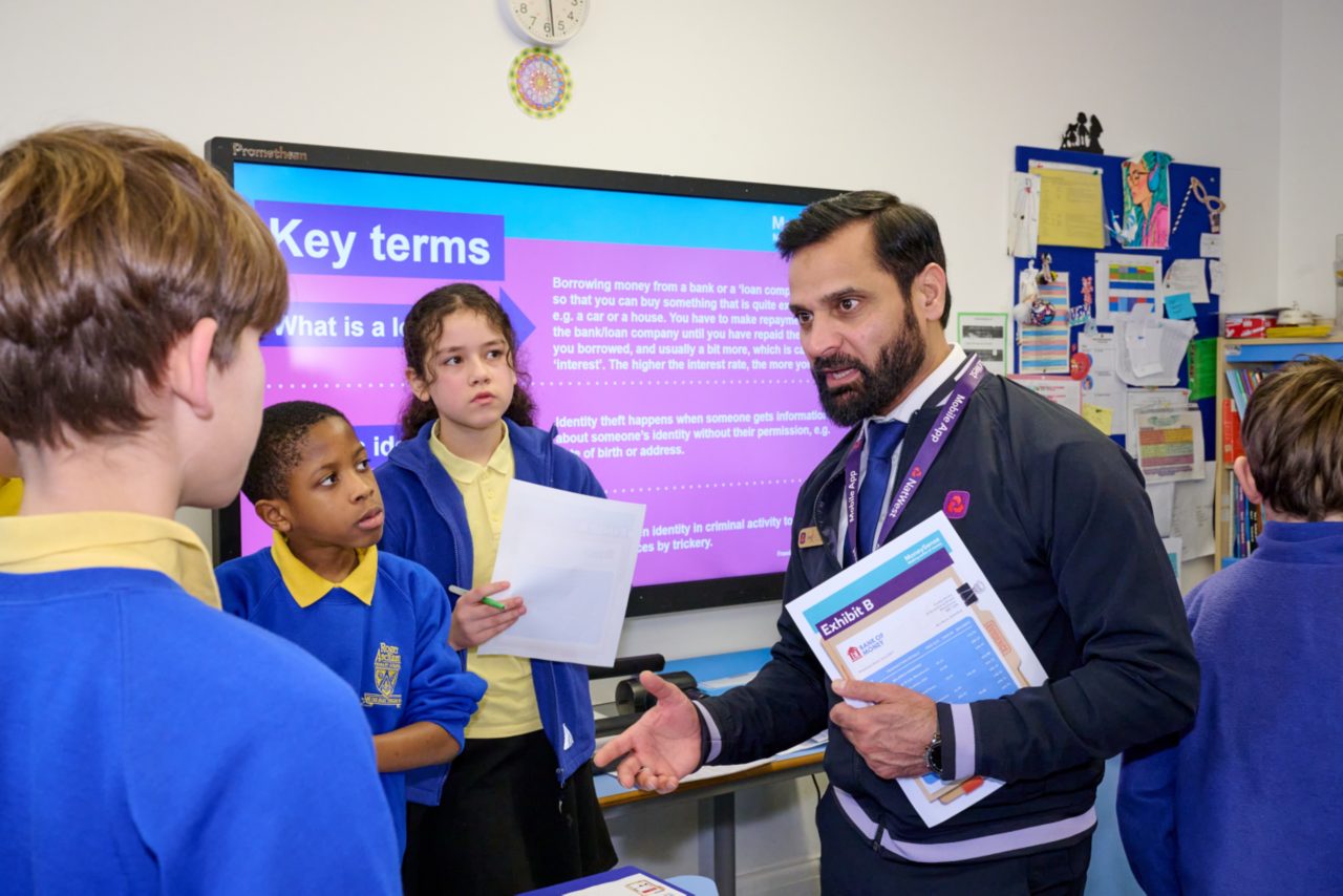 Children participating in a MoneySense session