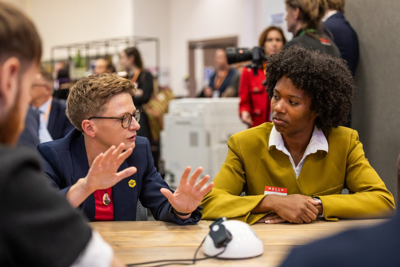 Image of Greater Manchester Mayor Bev Craig with young founder at NatWest event