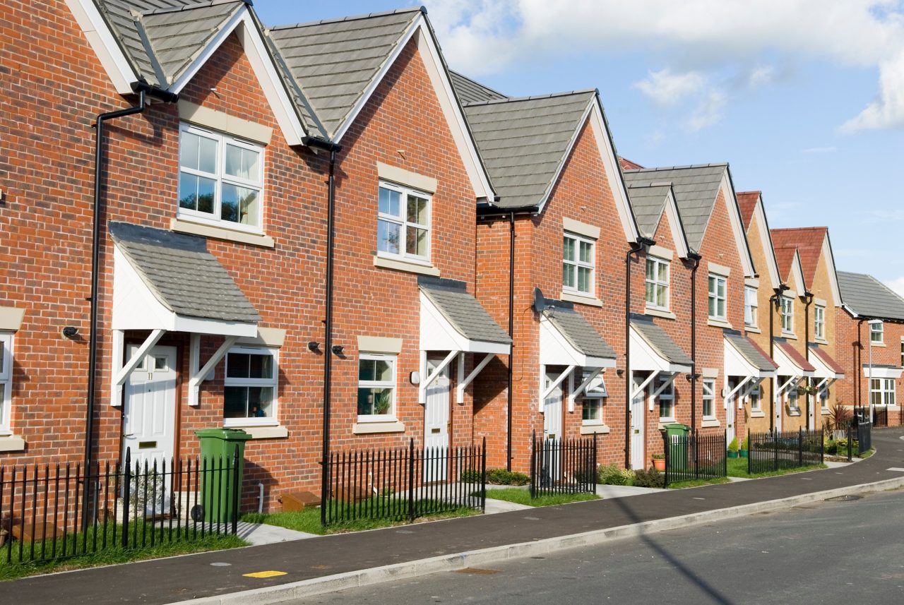This image shows a row of houses 
