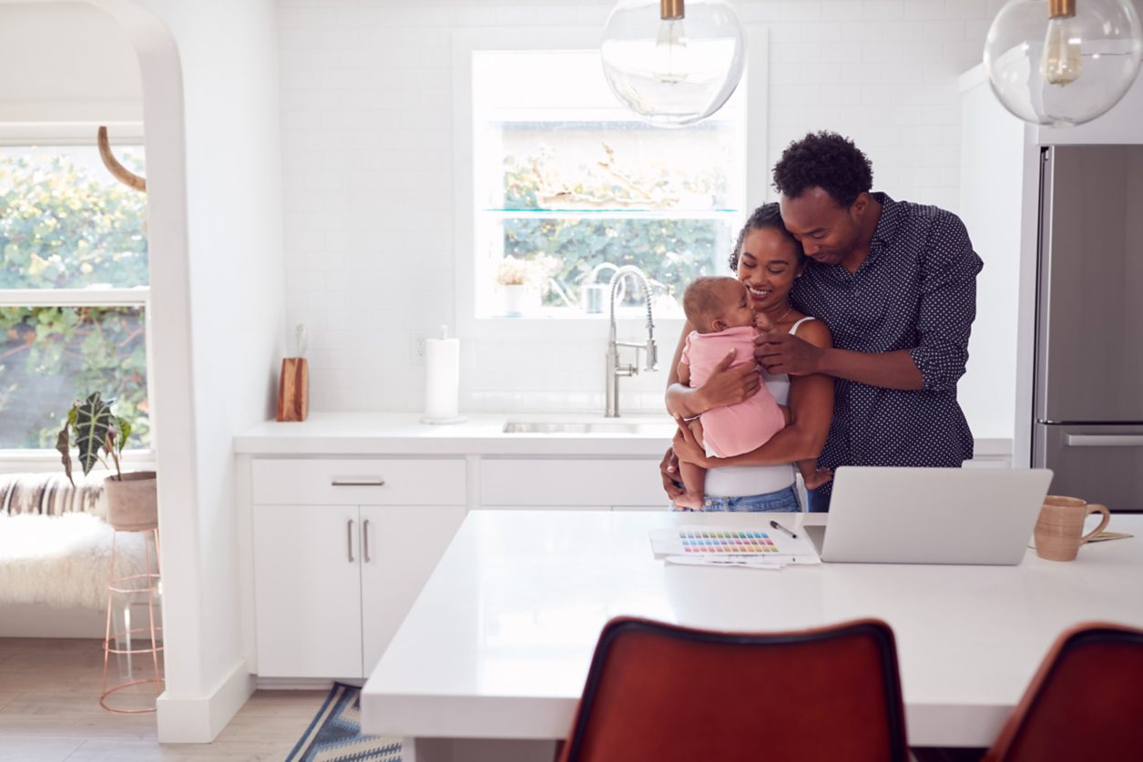 young family in the kitchen
